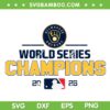 Brewers World Series Champs SVG PNG, Milwaukee MLB Football Champions SVG