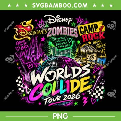 Disney Worlds Collide Tour 2026 PNG, Descendants Zombies Tour 2026 PNG