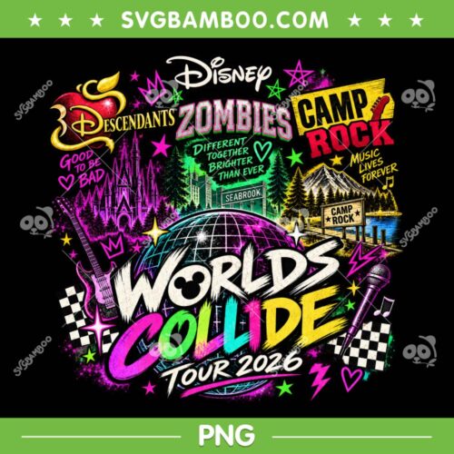 Disney Worlds Collide Tour 2026 PNG, Descendants Zombies Tour 2026 PNG