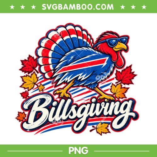 Funny Billsgiving PNG, Turkey Buffalo Bills PNG, Fall Autumn Turkey NFL Football PNG