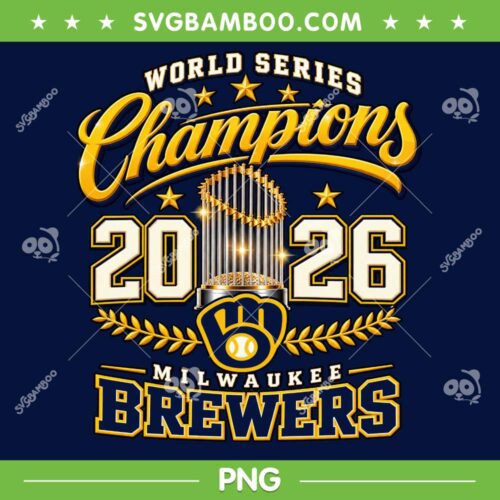 MLB Brewers 2026 World Series Champions PNG, Milwaukee Brewers Championship PNG