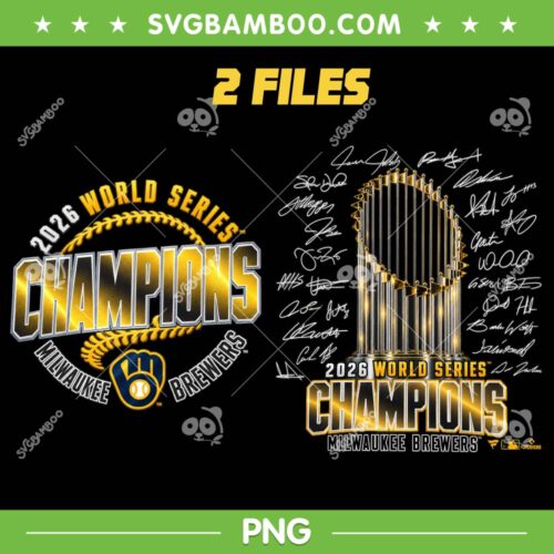 Milwaukee Brewers World Series Championship PNG, Milwaukee Football Trophy Signature PNG