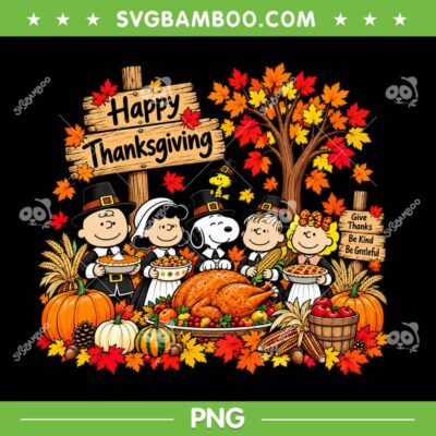 Peanuts Snoopy and Friends Thanksgiving 2026 PNG, Snoopy Fall Autumn PNG, Peanuts Turkey Pumpkin