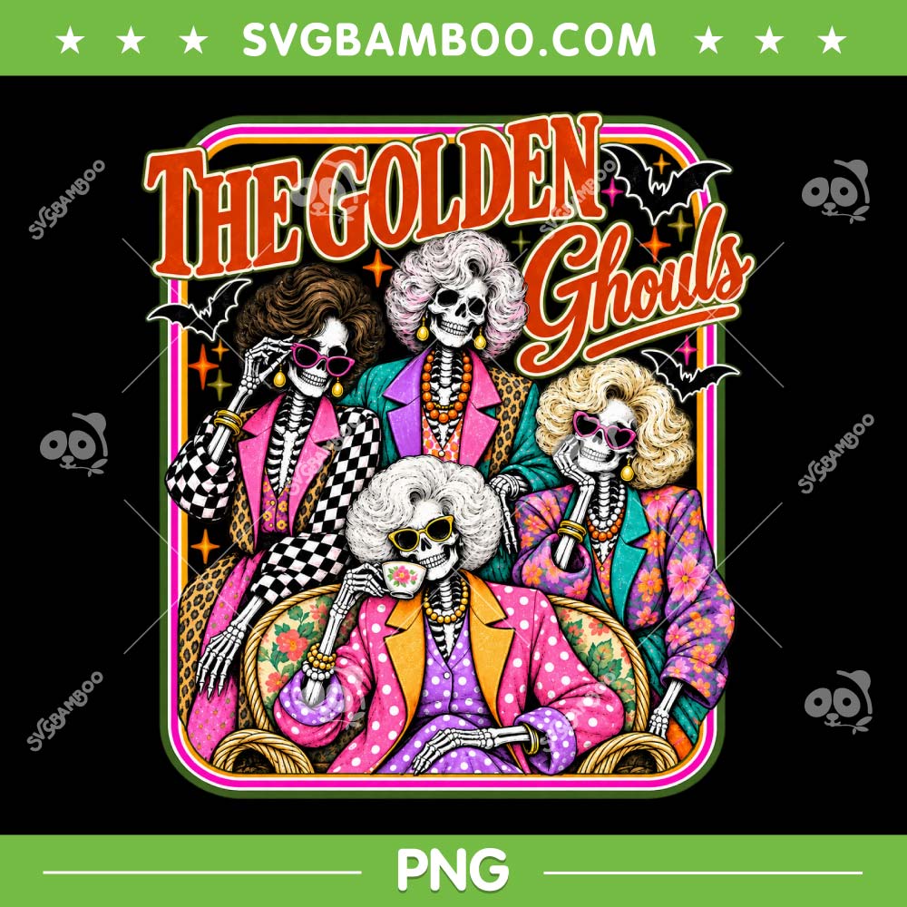 The Golden Ghouls Skeleton PNG, Preppy Halloween Friends PNG, Patchwork Skeleton Ladies PNG The Golden Ghouls Skeleton PNG, Preppy Halloween Friends PNG, Patchwork Skeleton Ladies PNG