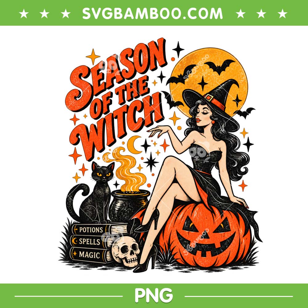 Season Of The Witch Comfort Colors PNG, Pin Up Witch Graphic PNG Season Of The Witch Comfort Colors PNG, Pin Up Witch Graphic PNG
