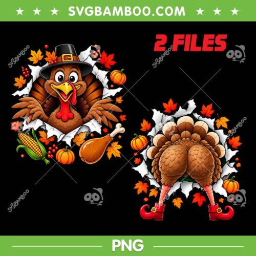 Thanksgiving Funny Turkey 2 Sided PNG, Funny Turkey Butt PNG