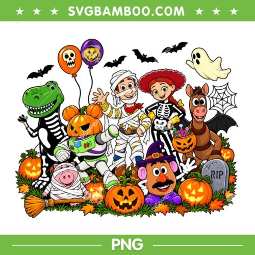 Toy Story Characters Halloween Spooky PNG, Cute Toy Story Halloween Costume PNG