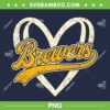 Vintage Brewers Heart Logo PNG, Milwaukee Brewers Love for Fans PNG Vintage Brewers Heart Logo PNG, Milwaukee Brewers Love for Fans PNG