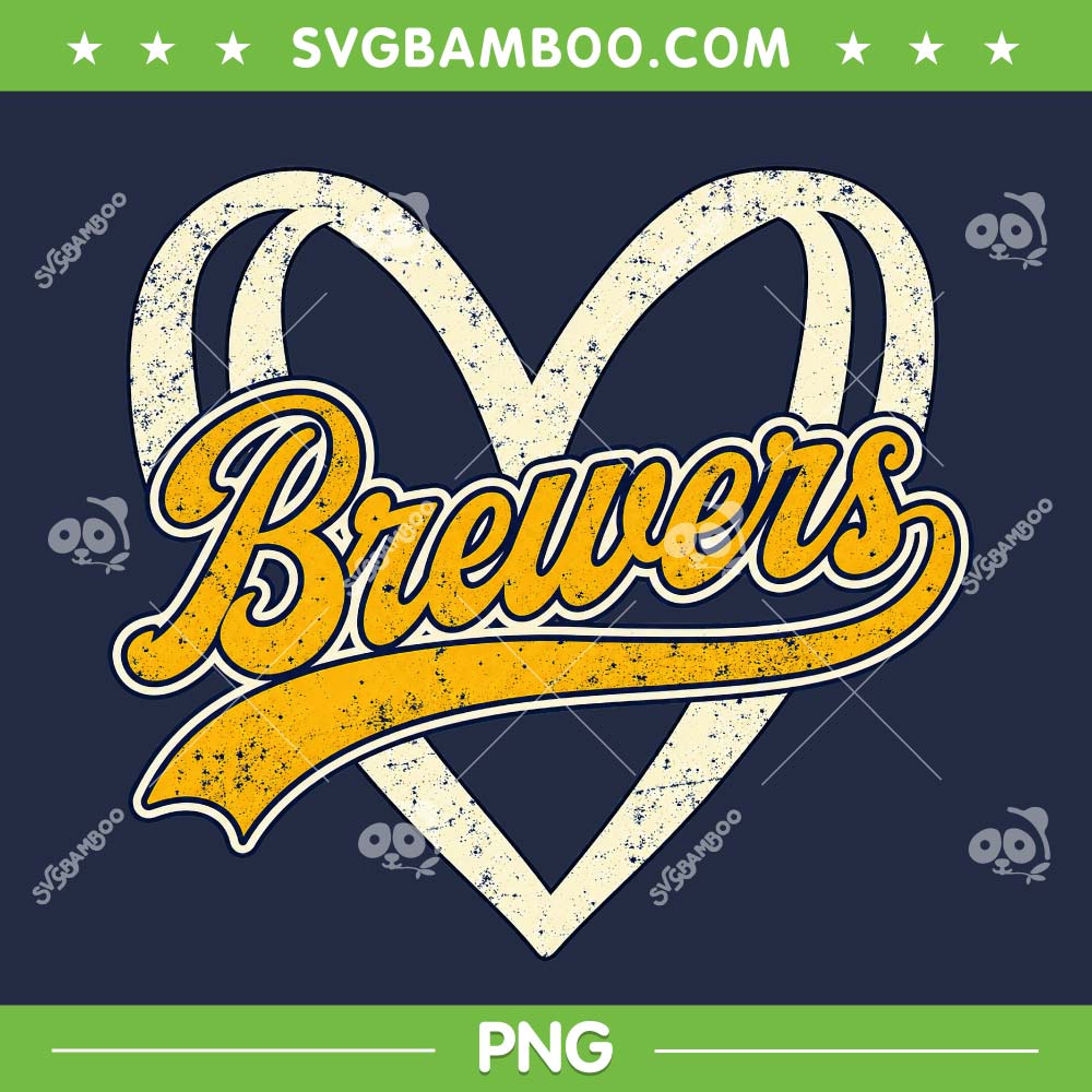 Vintage Brewers Heart Logo PNG, Milwaukee Brewers Love for Fans PNG Vintage Brewers Heart Logo PNG, Milwaukee Brewers Love for Fans PNG